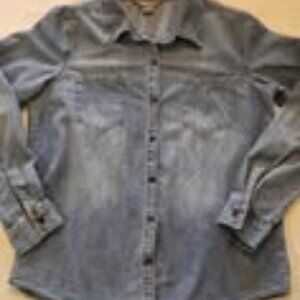 Natural Reflections cotton button up Medium long sleeve soft casual basic layer